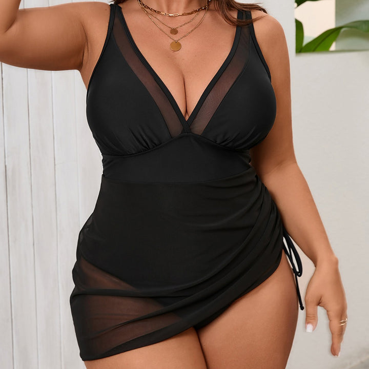 Women's swimsuit with elegant wrap skirt and transparent top Mune Fashion