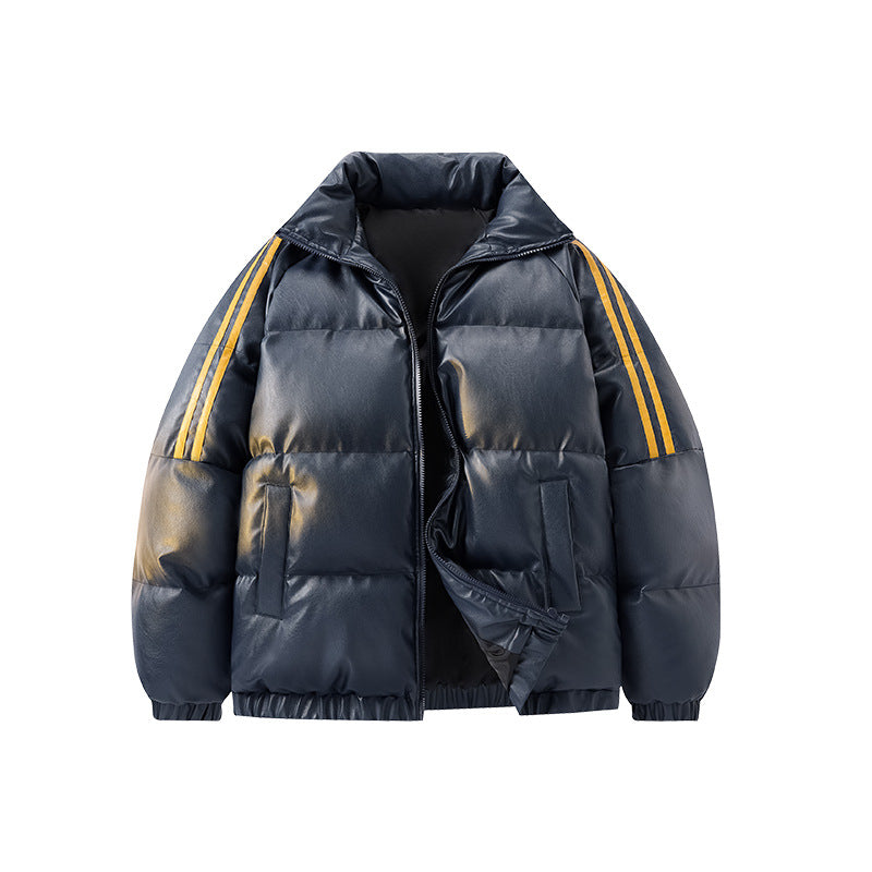 Men's Padded Quilted Jacket in Oversize Sports Look with Contrast Stripes on the Sleeves Drune
