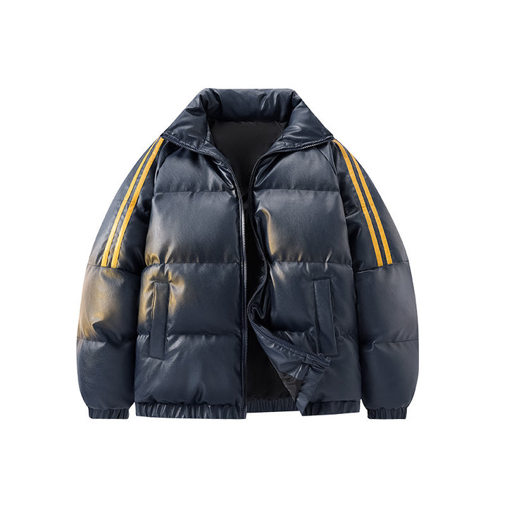 Men's Padded Quilted Jacket in Oversize Sports Look with Contrast Stripes on the Sleeves Drune