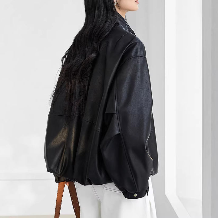 Women's Stylish Blouson Jacket with High Collar Mune Fashion