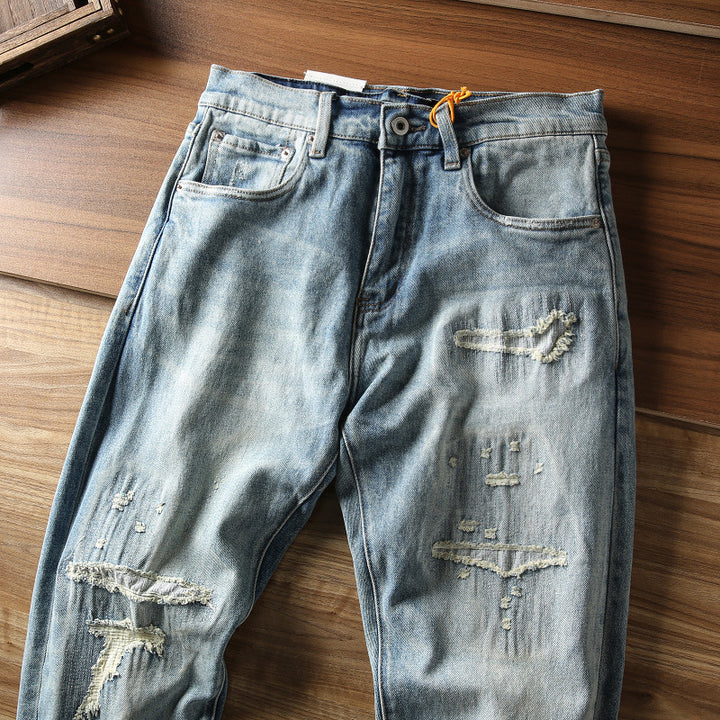 Men's Designer Jeans with Destroyed Details Mune Fashion