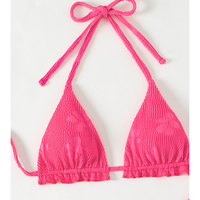 Women's Triangle Bikini with Refined Ruffle and Tie Details Mune Fashion