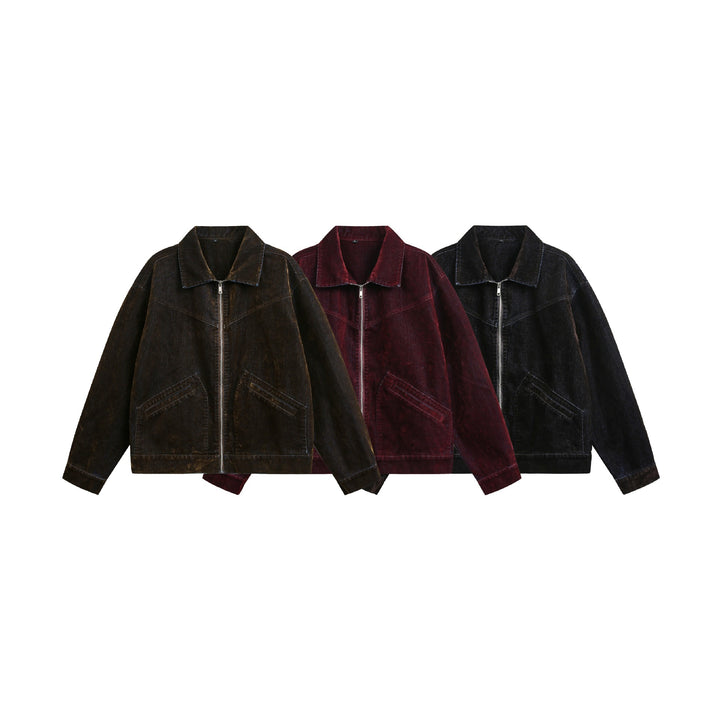 Unisex Boxy Blouson Jacket made of velours suede look with full zip and flap pockets Mune Fashion