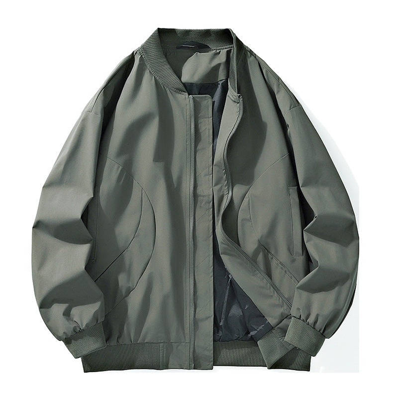 Men's lightweight oversized bomber with elastic ribbed cuffs and concealed zip placket Mune Fashion