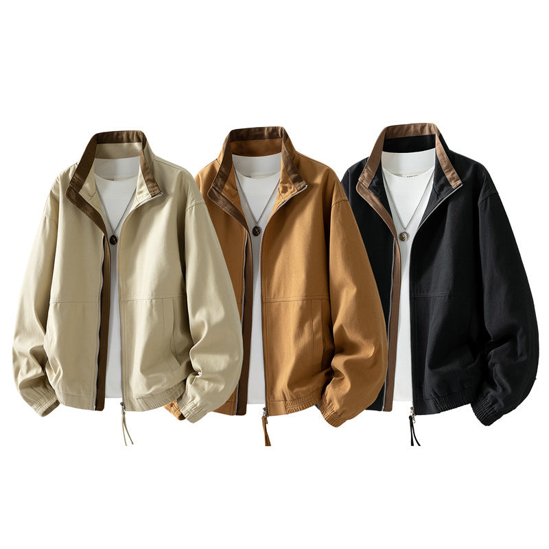 Men's Casual Transitional Jacket with High Collar Mune Fashion