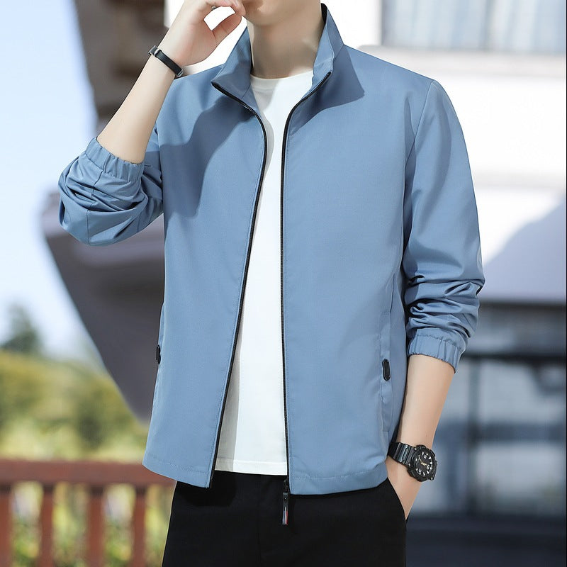 Men's Lightweight Transition Jacket with Stand-Up Collar Mune Fashion