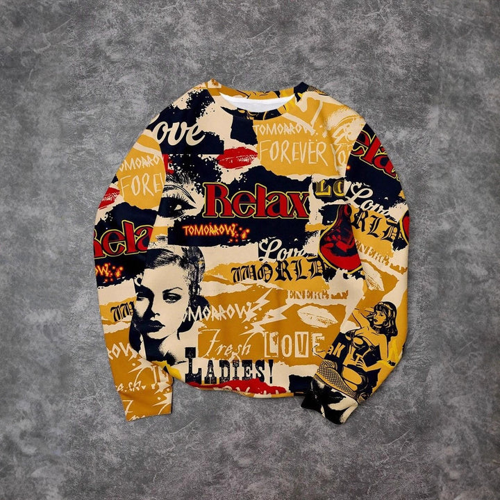Women's Casual Sweatshirt with Creative Graphic Print Mune Fashion