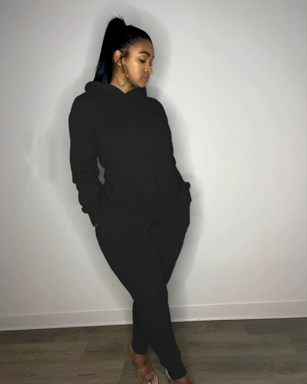Women's tailored hoodie and jogger set with kangaroo pocket, high comfort waistband, and ribbed ankle cuffs Mune Fashion