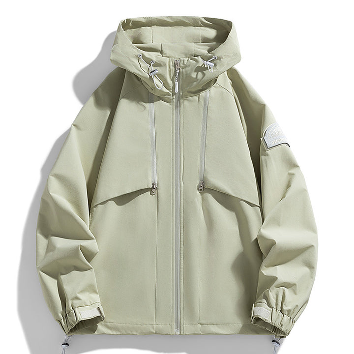Unisex Lightweight two-tone wind and rain jacket with hood, drawstring and zip pockets Mune Fashion
