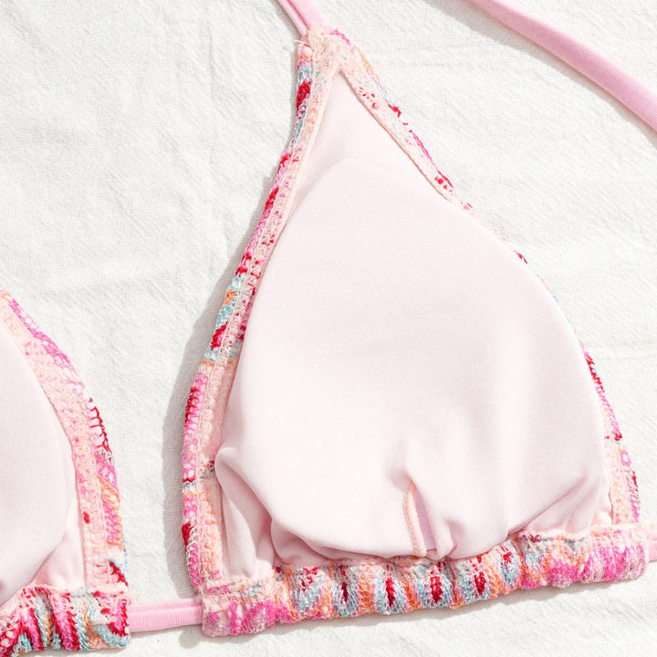 Women Triangle Bikini with Refined Tie Details and Matching Skirt Mune Fashion