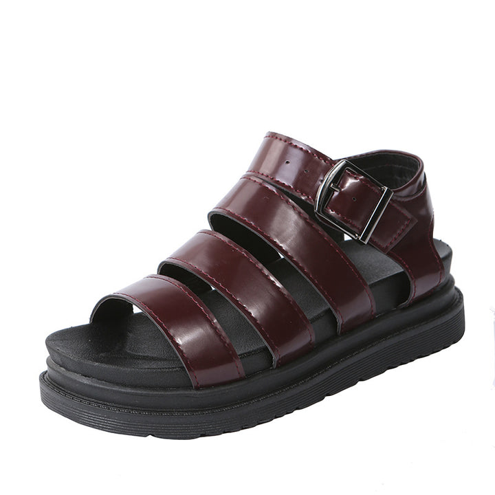 Women's comfortable gladiator sandals with extra cushioned comfort footbed, four wide straps, and adjustable metal buckle Mune Fashion
