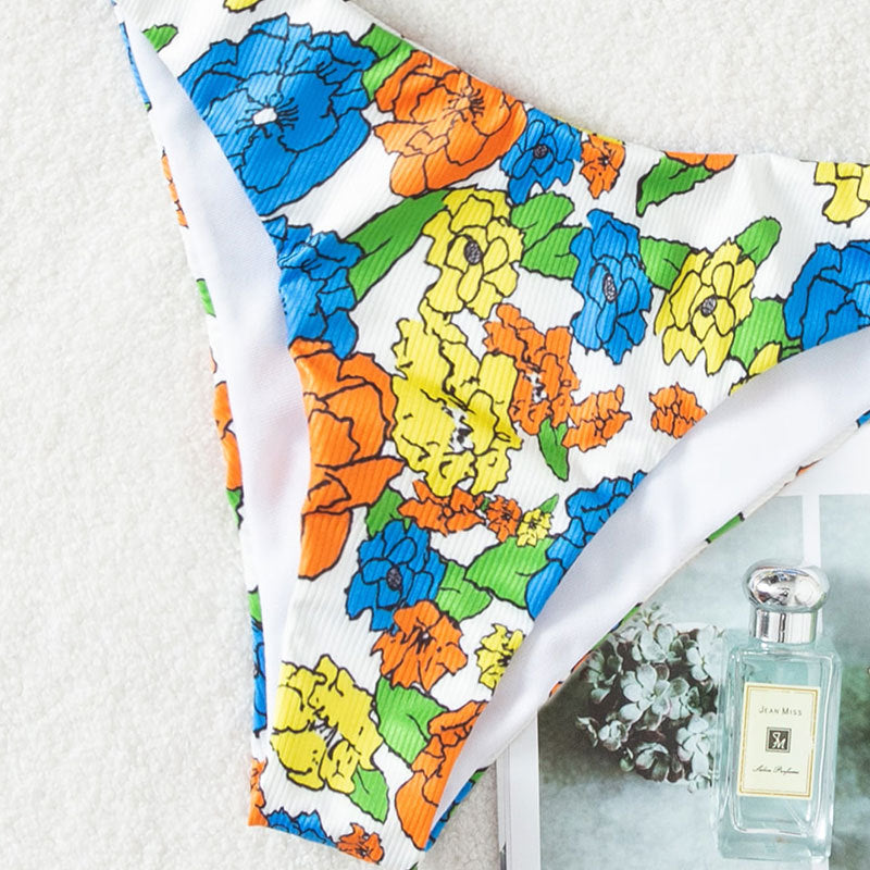 Women's One-Sided Bikini with Floral Design Mune Fashion