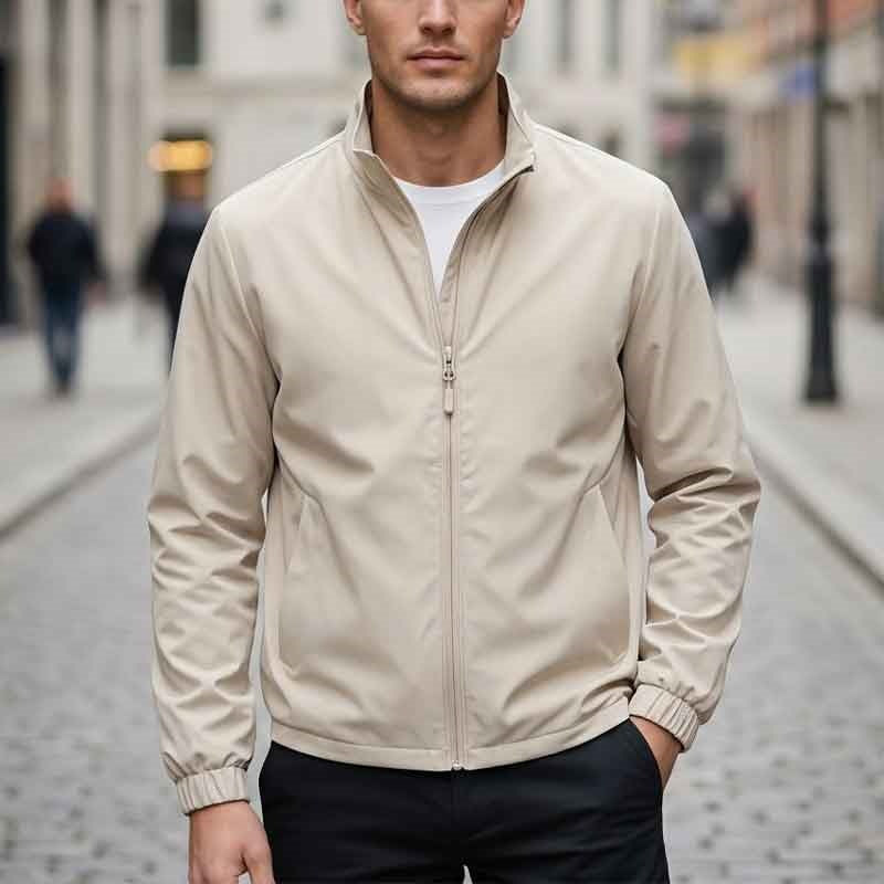 Men's Breathable Transitional Jacket with Practical Stand-Up Collar Mune Fashion