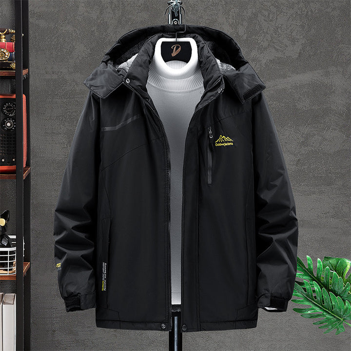Men's waterproof insulated outdoor parka with removable hood, thermal lining, and concealed zipper pockets Mune Fashion