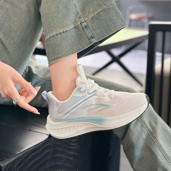 Women's Lightweight Running Sneakers with Thick Cushioning Platform Sole and Breathable Mesh Upper Mune Fashion