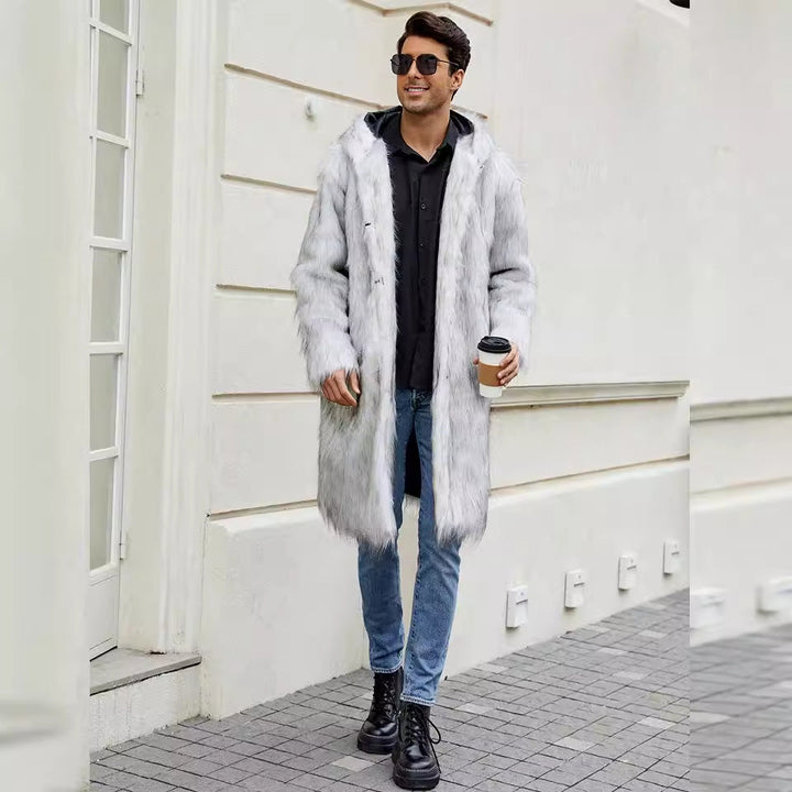 Men's Elegant Lined Coat with Hood Mune