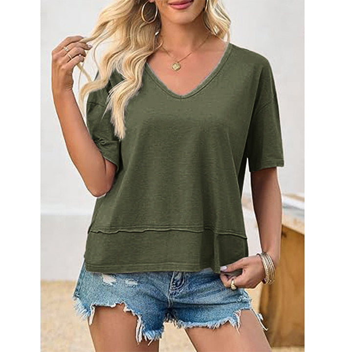 Women's Casual V-Neck Oversized T-Shirt Mune Fashion