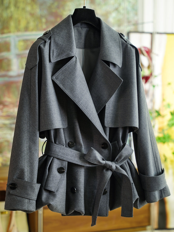 Women's Stylish Trench Coat with Waist Belt Mune Fashion