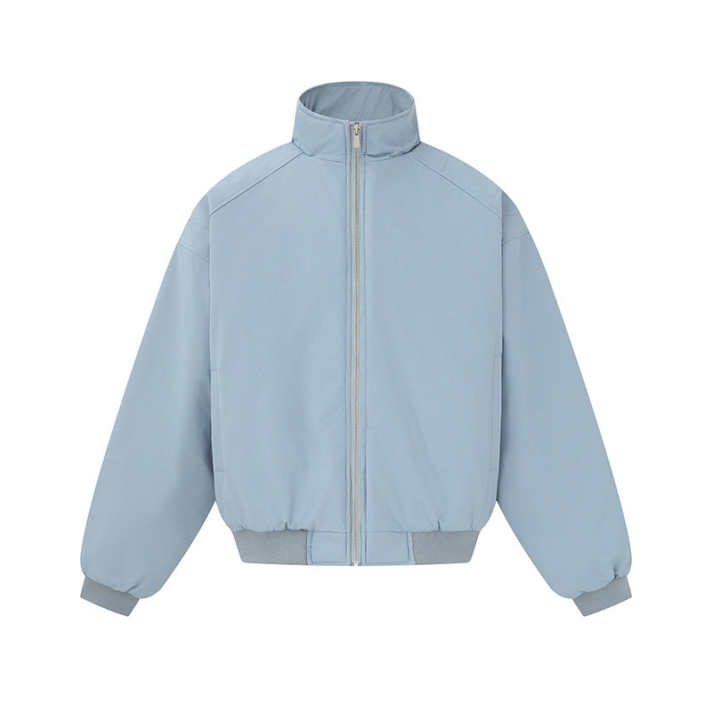 Unisex Boxy-Bomber Jacket with High Stand Collar and Elastic Hem Mune Fashion