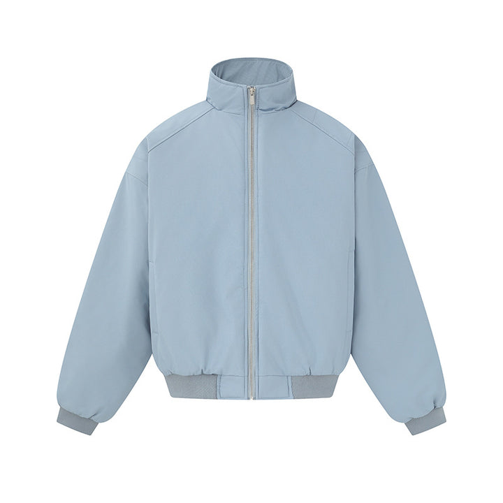 Unisex Boxy-Bomber Jacket with High Stand Collar and Elastic Hem Mune Fashion