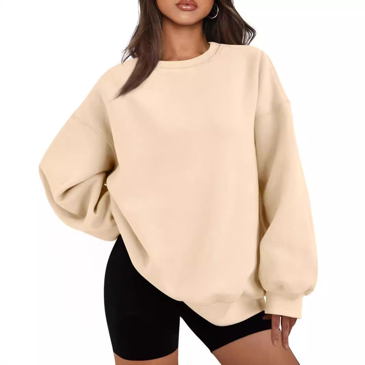 Women's Boxy Crewneck Sweatshirt with extra wide fit, raglan sleeves, and soft fleece lining Mune Fashion