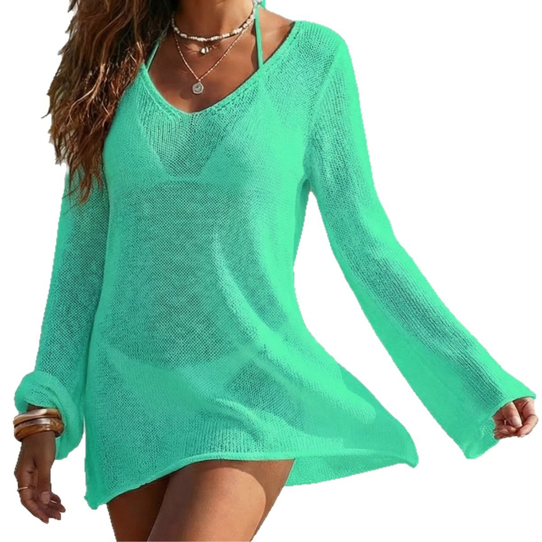 Women's Casual Beach Cover-Up with Transparent Structure Mune Fashion