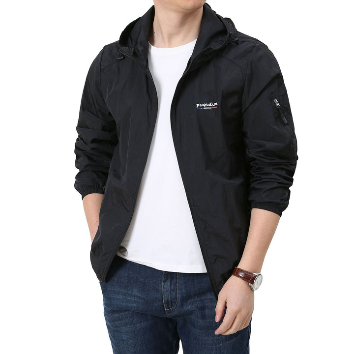Men's Light Windbreaker Jacket with Adjustable Hood Mune Fashion 1787797828