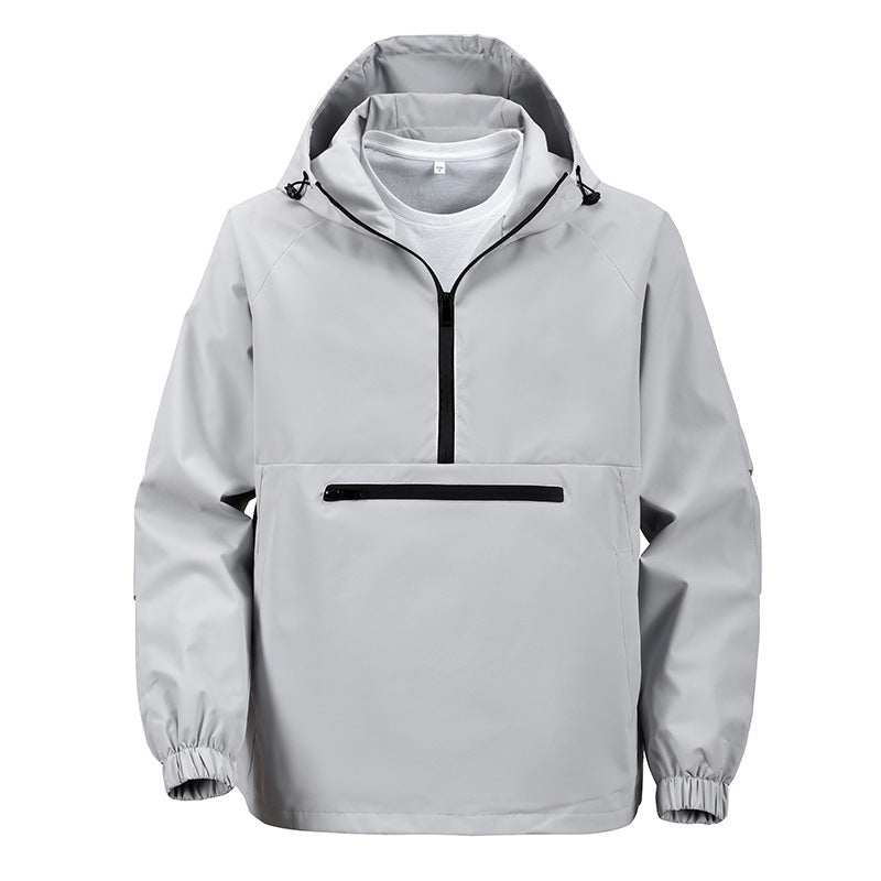 Men's Practical Windbreaker with Hood and Zipper Pockets Mune Fashion