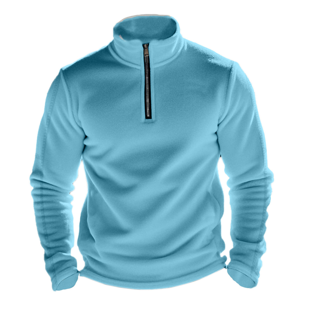 Men's functional fleece pullover with half zip, stand-up collar and raglan sleeves Mune Fashion