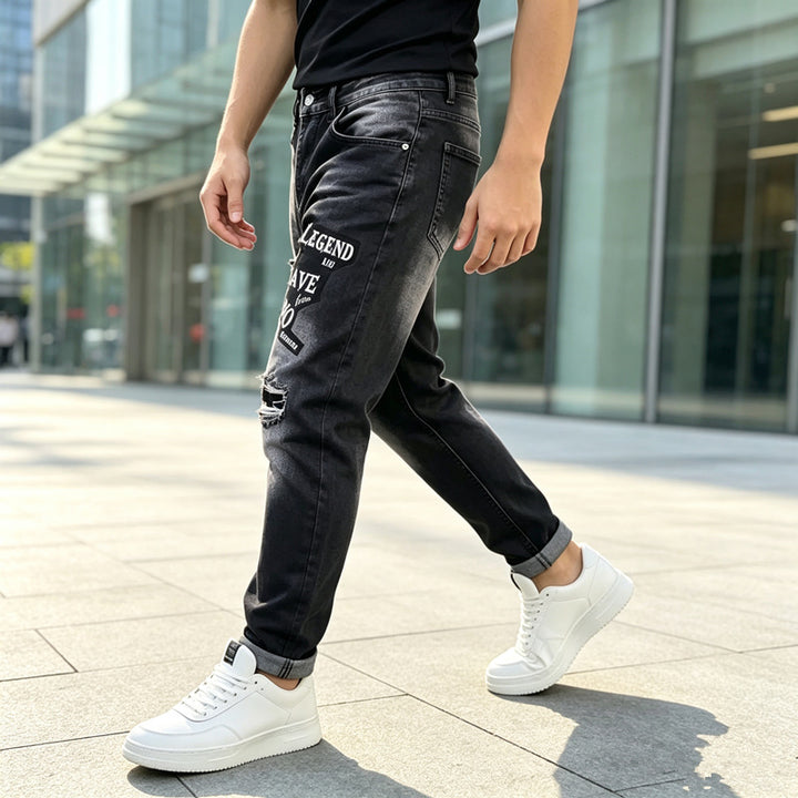 Men's Fashion Ripped Jeans with Graphic Prints Mune Fashion