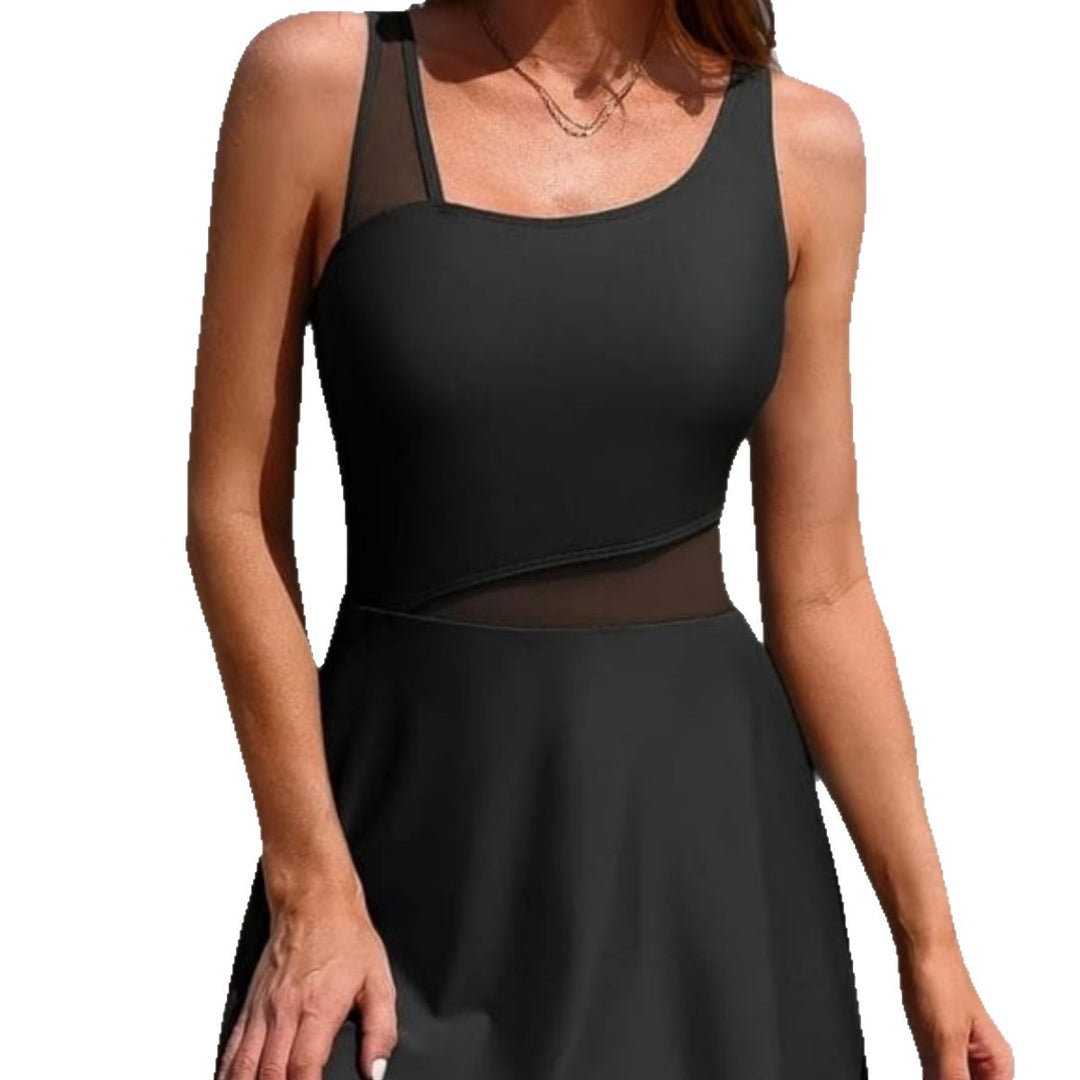 Women's Sporty One-Piece Swimsuit with Transparent Inserts Mune Fashion