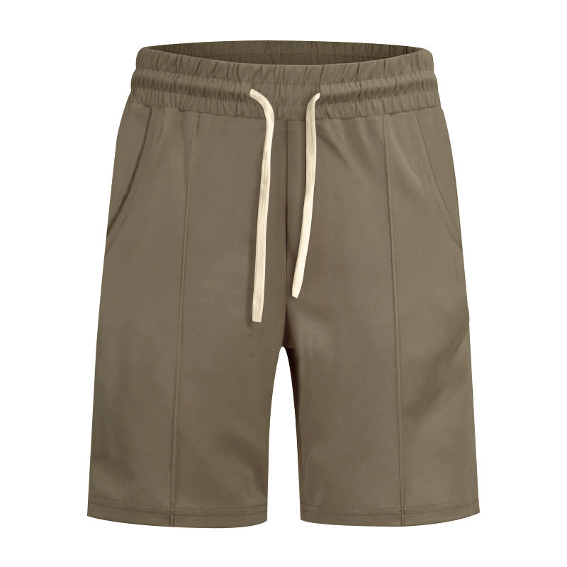 Men's short leisure pants made of cotton blend with elastic waistband and drawstring Mune Fashion