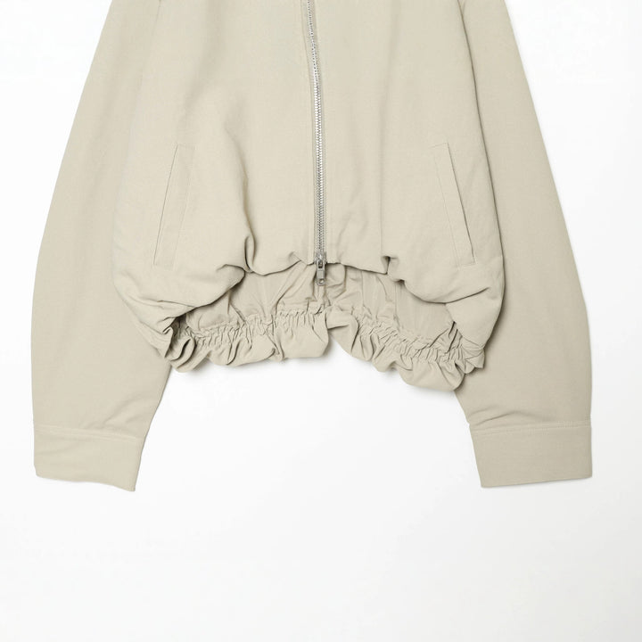 Women's cropped hoodie with a full zipper, raglan sleeves, and gathered hem Mune Fashion