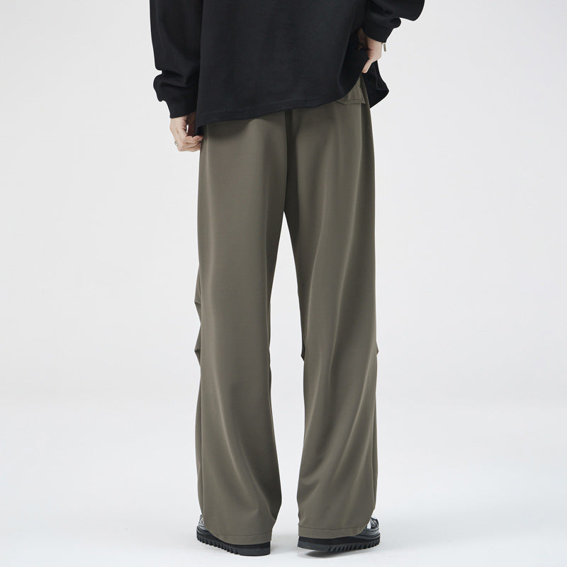 Men's Relaxed-Fit Technical Trousers with Straight Leg, Elastic Waistband and Technical Details Mune Fashion