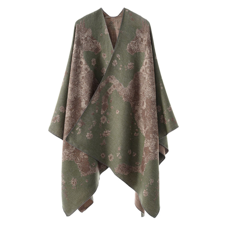 Women's oversized wrap poncho in kimono style with fine jacquard fabric Mune Fashion
