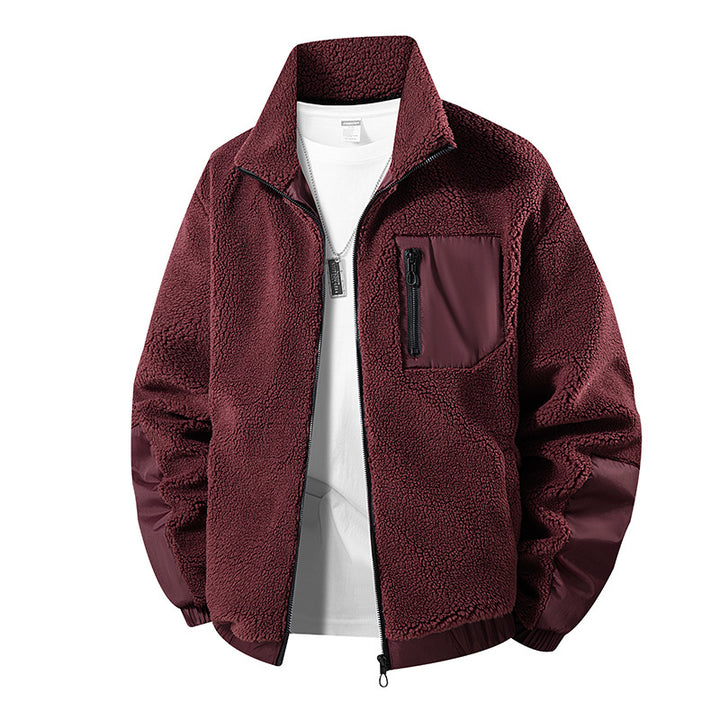 Men's Cozy Fleece Jacket with High Collar Mune Fashion