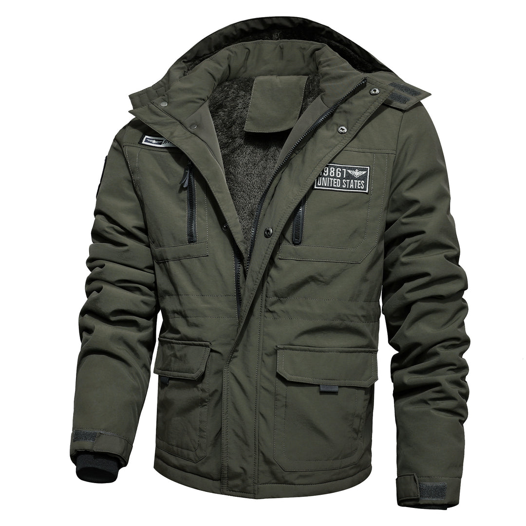 Men's water-repellent utility parka with teddy lining, hood, and multifunction pockets Mune Fashion