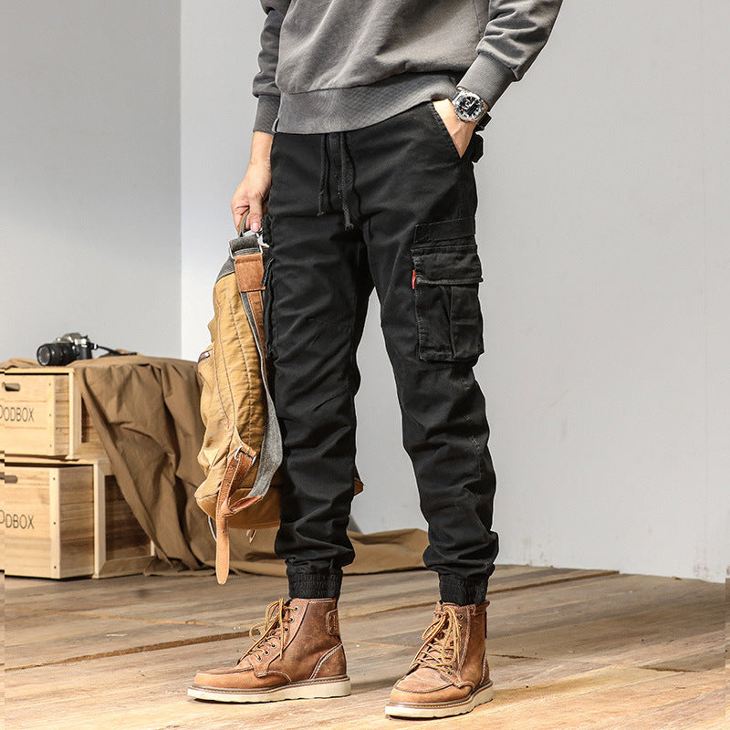 Men's Slim Utility Cargo Joggers made of Ripstop with Elastic Waistband, Drawstring, and Multiple Pockets Mune Fashion