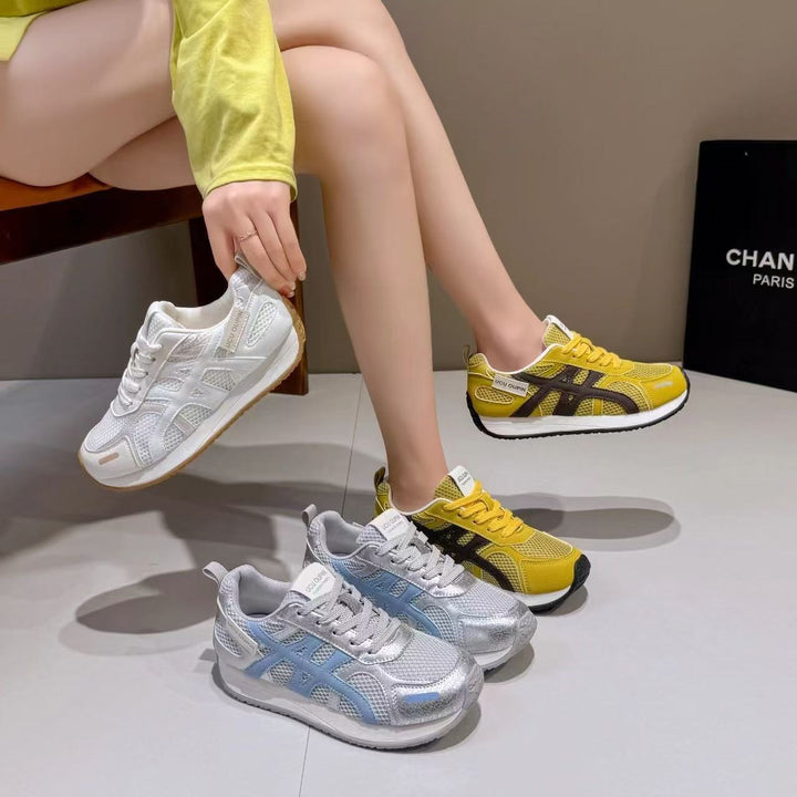 Women Lightweight Casual Sneakers with Mesh Structure, Shock-Absorbing EVA Midsole and Overlay Design Mune Fashion