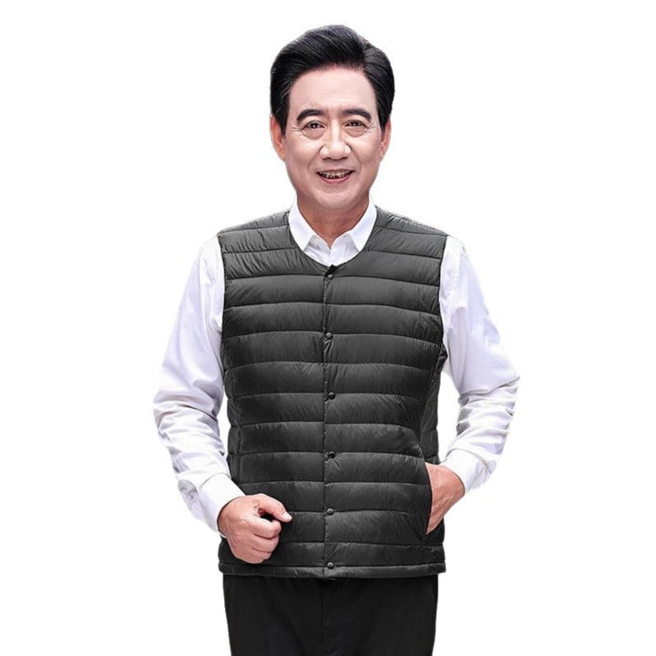 Men's Sleeveless Lightweight Thermal Quilted Vest with Round Neck and Pockets Mune Fashion