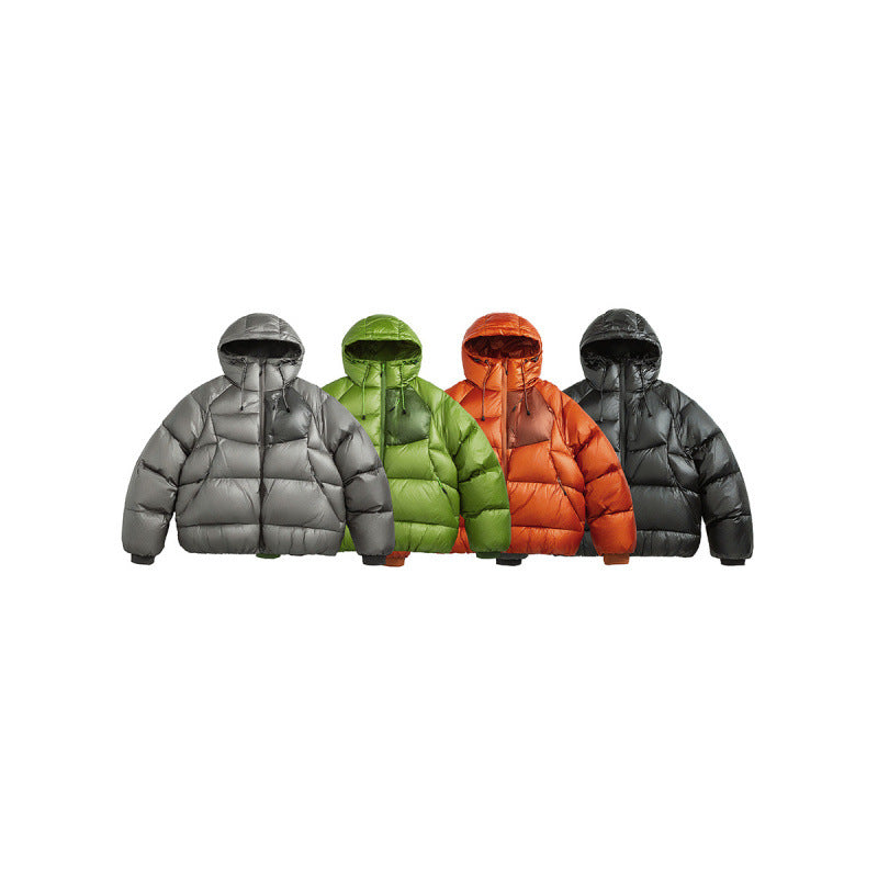 Unisex Quilted Down Jacket with Hood and Lightweight Thermal Insulation Mune Fashion