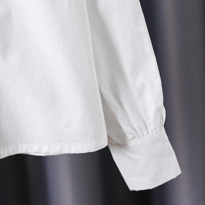 Girl's classic long sleeve shirt with ruffle detail Mune Fashion