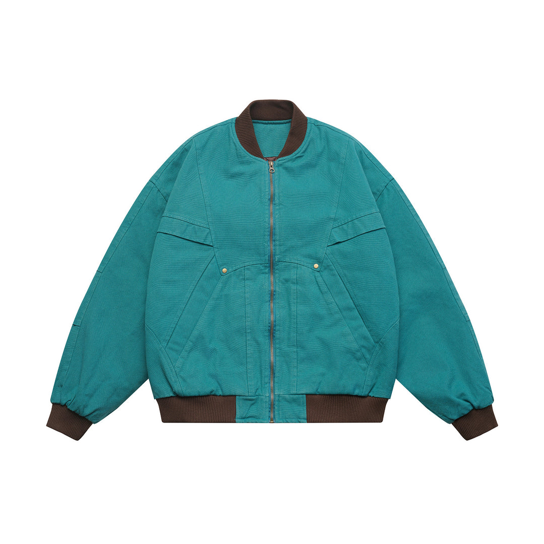 Unisex Lightly quilted oversized bomber jacket with ribbed collar and diagonally inserted pockets Mune Fashion