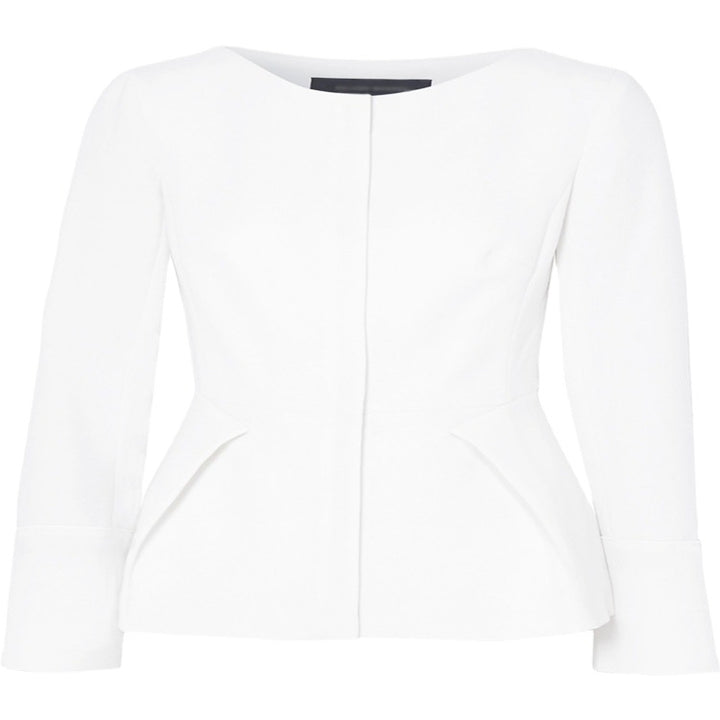Women's Tailored Peplum Blazer with Concealed Front Mune Fashion