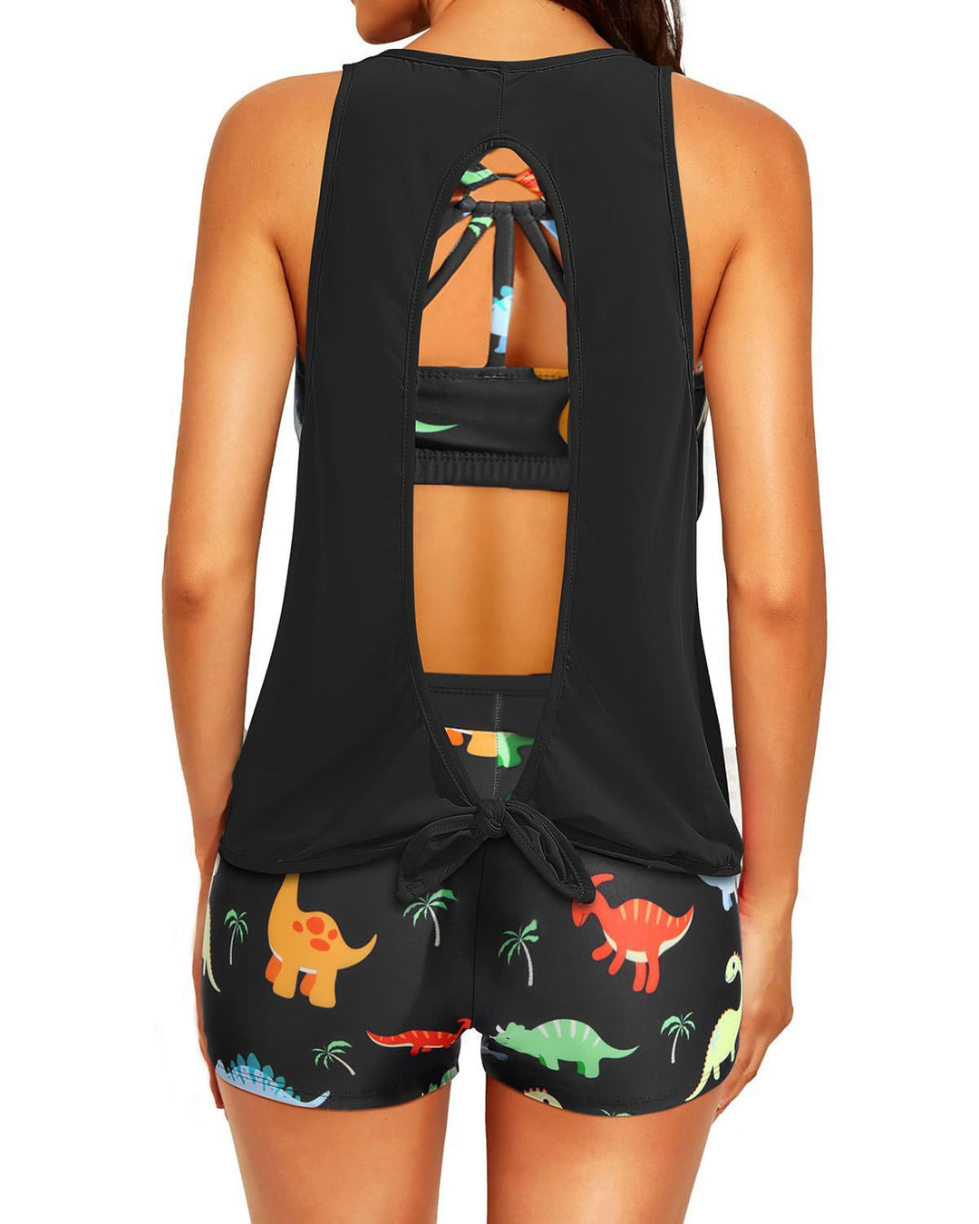 Ladies sporty tankini top with elegant back cut-out Mune Fashion