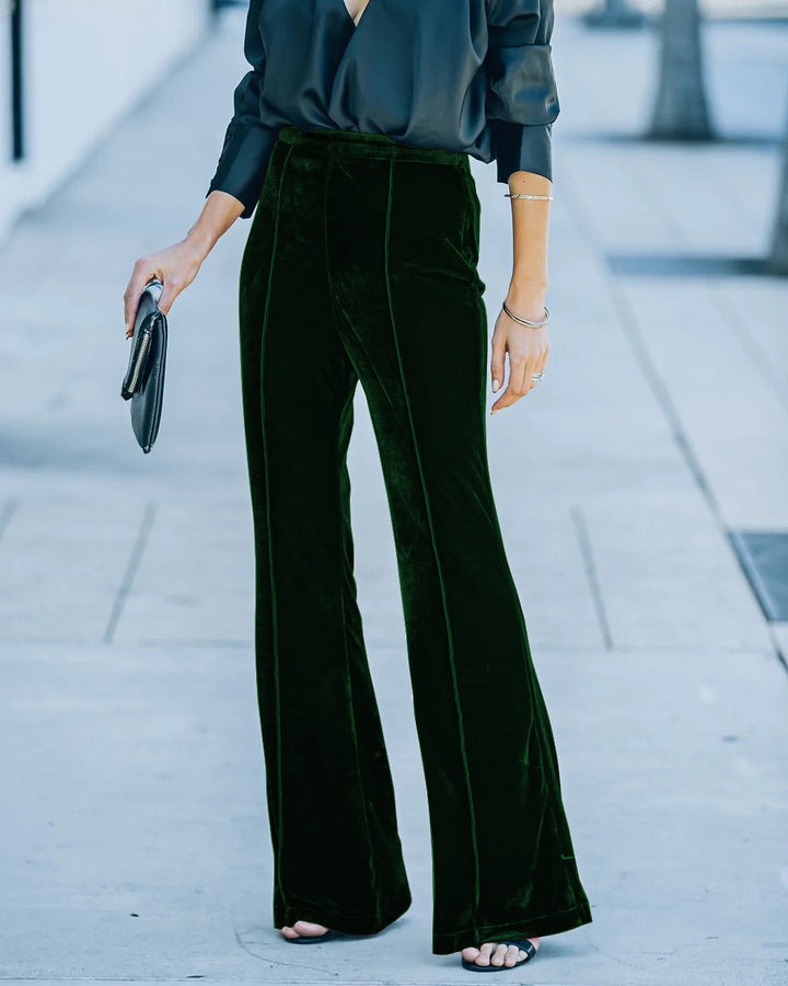 Women Elegant and Soft Velour Pants Mune Fashion