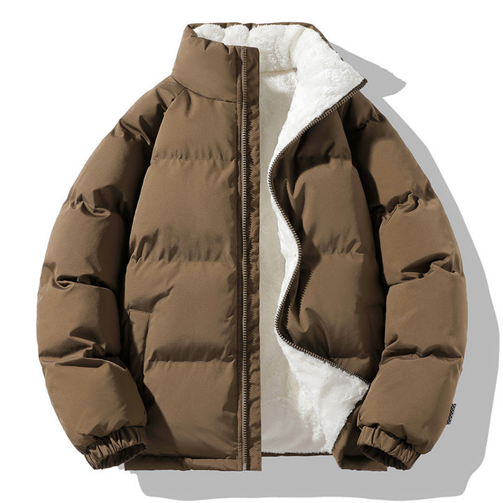 Women Short Polar Quilted Jacket with Teddy Lining, Boxy Cut & Concealed Zipper Mune Fashion