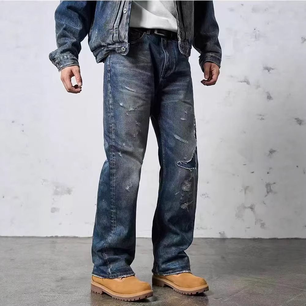 Men's Loose-Fit Destroyed Jeans Mune Fashion