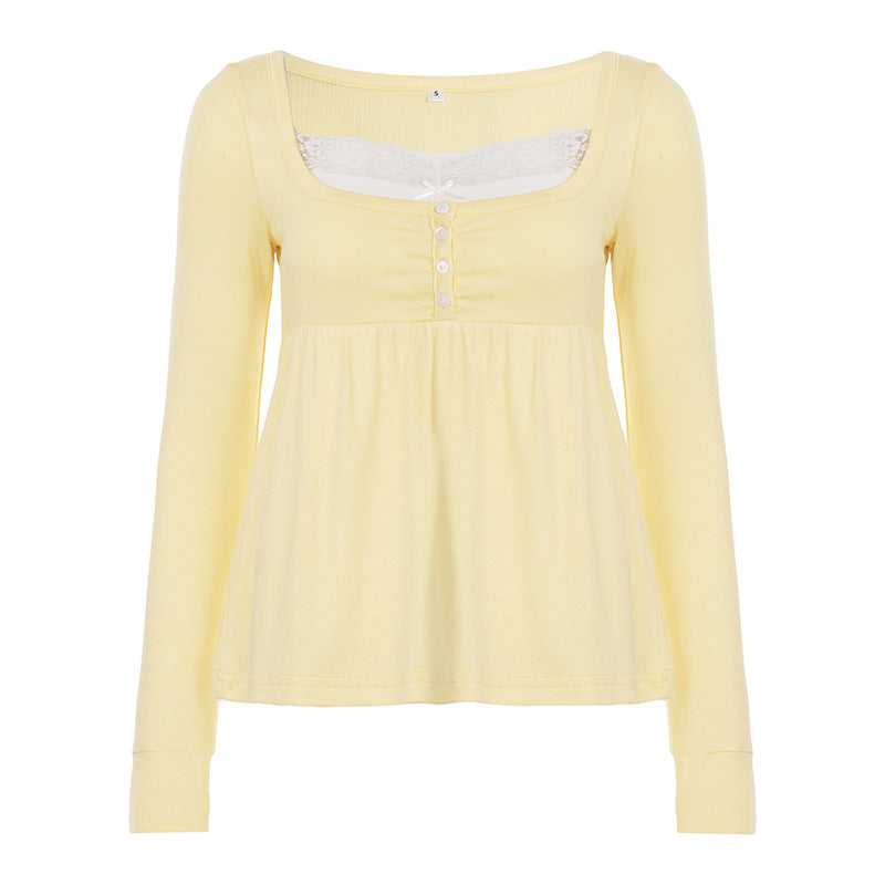 Ladies tailored maternity long sleeve with button placket, underbust seam and elastic jersey Mune Fashion