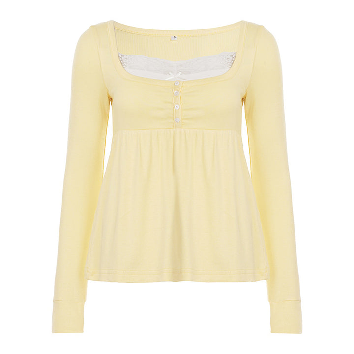 Ladies tailored maternity long sleeve with button placket, underbust seam and elastic jersey Mune Fashion